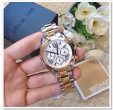 Michael Kors Bradshaw Chronograph Silver Dial Two Tone Steel Strap Watch For Women - MK5912 Authentic Buy Shop Now