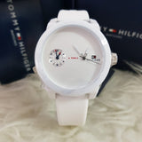 Tommy Hilfiger Denim White Dial White Rubber Strap Watch for Men - 1791324 Authentic Buy Shop Now