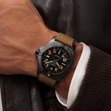 Breitling Avenger Automatic GMT 45 Black Dial Brown Nylon Strap Watch for Men - V32395101B1X1 Authentic Buy Shop Now