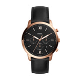 Fossil Neutra Chronograph Black Dial Black Leather Strap Watch for Men - FS5381 Authentic Buy Shop Now
