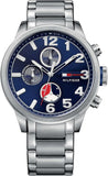 Tommy Hilfiger Jackson Chronograph Blue Dial Silver Steel Strap Watch for Men - 1791242 Authentic Buy Shop Now