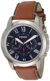Fossil Grant Chronograph Blue Dial Brown Leather Strap Watch for Men - FS5210 Authentic Buy Shop Now