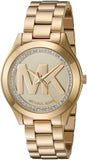 Michael Kors Slim Runway Gold Dial Gold Steel Strap Watch for Women - MK3477 Authentic Buy Shop Now