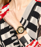 Guess Athena Gold Dial Black Rubber Strap Watch For Women - GW0030L2 Authentic Buy Shop Now