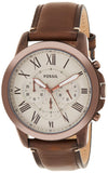 Fossil Grant Chronograph White Dial Brown Leather Strap Watch for Men - FS5344 Authentic Buy Shop Now