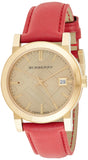 Burberry The City Gold Dial Red Leather Strap Watch for Women - BU9140 Authentic Buy Shop Now