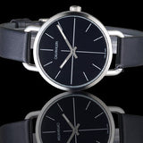 Calvin Klein Even Black Dial Black Leather Strap Watch for Women - K7B231CZ Authentic Buy Shop Now