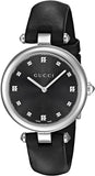 Gucci Diamantissima Diamonds Black Dial Black Leather Strap Watch For Women - YA141403 Authentic Buy Shop Now