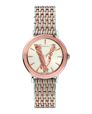 Versace Virtus Quartz White Dial Two Tone Steel Strap Watch for Women - VEHC00519 Authentic Buy Shop Now