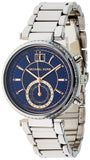 Michael Kors Sawyer Navy Blue Dial Silver Steel Strap Watch for Women - MK6224 Authentic Buy Shop Now