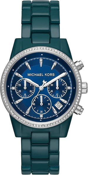 Michael Kors Bradshaw Chronograph Blue Dial Blue Steel Strap Watch For Men - MK6722 Authentic Buy Shop Now
