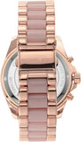Michael Kors Bradshaw Chronograph Pink Dial Two Tone Steel Strap Watch For Women - MK6830 Authentic Buy Shop Now