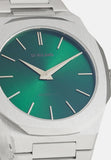 D1 Milano Ultra Thin Green Dial Silver Steel Strap Watch for Men - D1-UTBJ37 Authentic Buy Shop Now