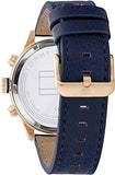 Tommy Hilfiger Trent Chronograph Grey Dial Black Leather Strap Watch For Men - 1791808 Authentic Buy Shop Now