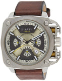 Diesel BAMF Chronograph Beige Dial Brown Leather Strap Watch For Men - DZ7343 Authentic Buy Shop Now