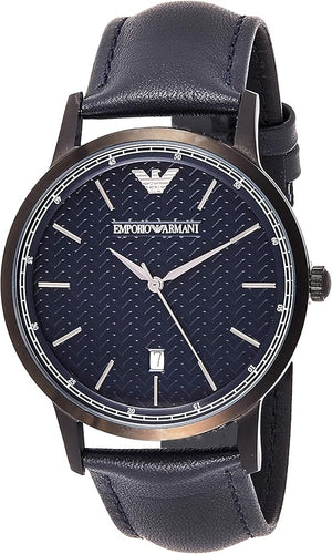 Emporio Armani Renato Blue Dial Blue Leather Strap Watch For Men - AR2479 Authentic Buy Shop Now