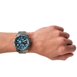 Fossil Bronson Chronograph Blue Dial Grey Steel Strap Watch for Men - FS5711 Authentic Buy Shop Now