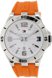 Tommy Hilfiger Analog White Dial Orange Rubber Strap Watch for Men - 1791063 Authentic Buy Shop Now