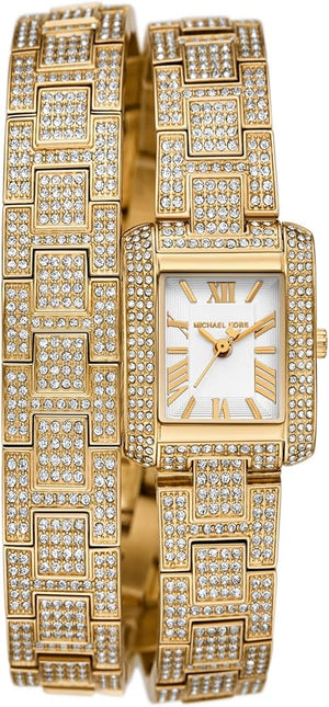 Michael Kors Emery Analog Crystals White Dial Gold Steel Strap Watch for Women - MK4835 Authentic Buy Shop Now
