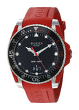 Gucci Dive Quartz Black Dial Red Rubber Strap Watch For Men - YA136309 Authentic Buy Shop Now