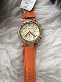 Michael Kors Parker Champagne Dial Orange Leather Strap Watch for Women - MK2279 Authentic Buy Shop Now