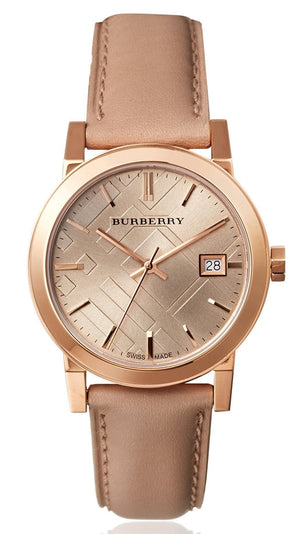 Burberry The City Beige Dial Beige Leather Strap Watch for Women - BU9109 Authentic Buy Shop Now