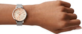 Fossil Jacqueline Three Hand Pink Dial Silver Mesh Strap Watch for Women - ES5089 Authentic Buy Shop Now