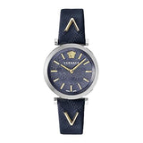 Versace V-Twist Quartz Blue Dial Blue Leather Strap Watch for Women - VELS00119 Authentic Buy Shop Now
