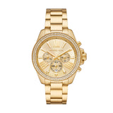 Michael Kors Wren Chronograph Gold Dial Gold Steel Strap Watch for Women - MK7428 Authentic Buy Shop Now