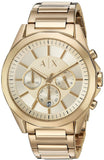 Armani Exchange Drexler Chronograph Gold Dial Gold Steel Strap Watch For Men - AX2602 Authentic Buy Shop Now