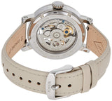 Fossil Boyfriend Automatic Skeleton Silver Dial White Leather Strap Watch for Women - ME3069 Authentic Buy Shop Now