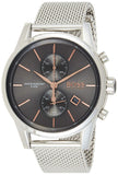 Hugo Boss Jet Chronograph Grey Dial Silver Mesh Bracelet Watch for Men - 1513440 Authentic Buy Shop Now