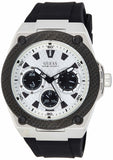 Guess Legacy White Dial Black Rubber Strap Watch For Men - W1049G3 Authentic Buy Shop Now