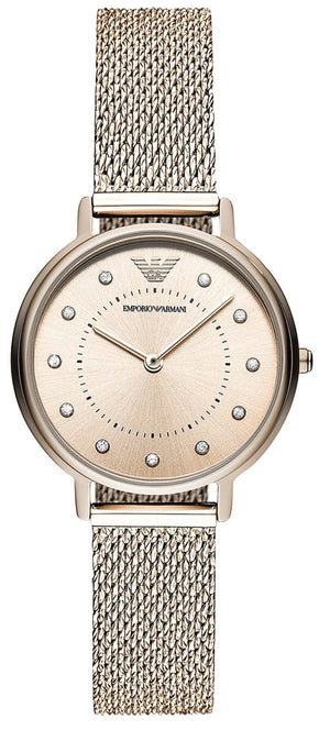 Emporio Armani Kappa Pink Dial Pink Mesh Bracelet Watch For Women - AR11129 Authentic Buy Shop Now