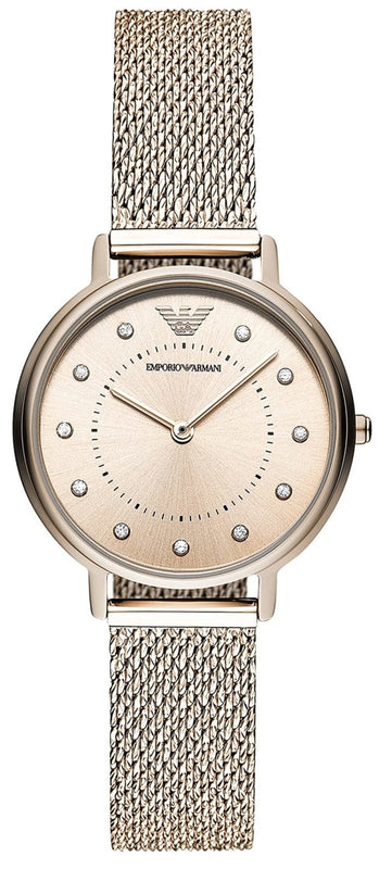 Emporio Armani Kappa Pink Dial Pink Mesh Bracelet Watch For Women - AR11129 Authentic Buy Shop Now