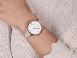 Fossil Jacqueline White Dial Pink Leather Strap Watch for Women - ES3988 Authentic Buy Shop Now