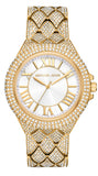 Michael Kors Camille Three-Hand Crystals White Dial Gold Steel Strap Watch for Women - MK4800 Authentic Buy Shop Now