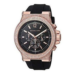 Michael Kors Dylan Chronograph Black Dial Black Rubber Strap Watch For Women - MK8557 Authentic Buy Shop Now