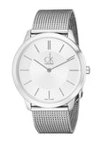 Calvin Klein Minimal Silver Dial Silver Mesh Bracelet Watch for Men - K3M21126 Authentic Buy Shop Now