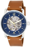 Fossil Commuter Automatic Skeleton Blue Dial Brown Leather Strap Watch for Men - ME3159 Authentic Buy Shop Now