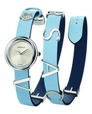 Versace V Flare Silver Dial Blue Leather Strap Watch for Women - VEBN00118 Authentic Buy Shop Now
