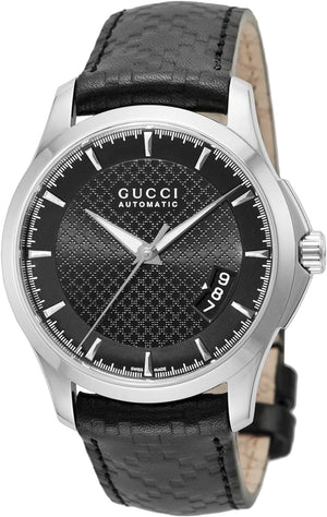Gucci G Timeless Quartz Black Dial Black Leather Strap Watch for Men - YA126413 Authentic Buy Shop Now