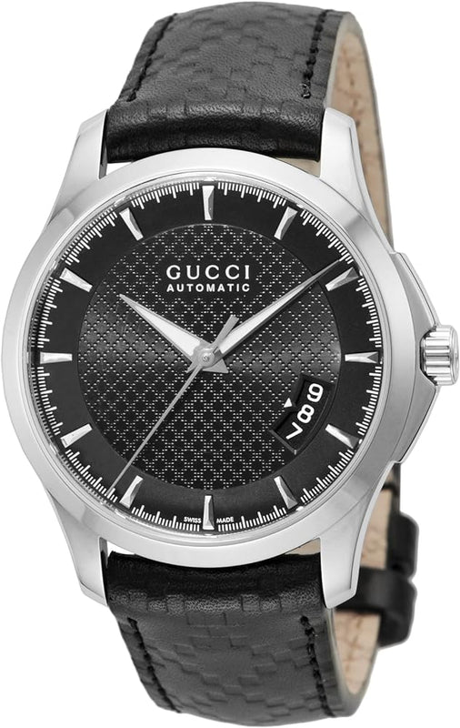 Gucci G Timeless Quartz Black Dial Black Leather Strap Watch for Men - YA126413 Authentic Buy Shop Now
