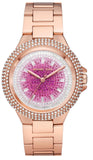 Michael Kors Camille Analog Pink Dial Rose Gold Steel Strap Watch for Women - MK7340 Authentic Buy Shop Now