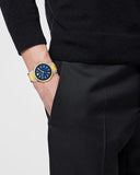 Versace V-Auria Quartz Blue Dial Two Tone Steel Strap Watch for Men - VE0F00325 Authentic Buy Shop Now