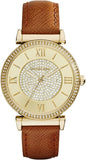 Michael Kors Catlin Champagne Dial Brown Leather Strap Watch for Women - MK2375 Authentic Buy Shop Now