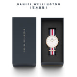 Daniel Wellington Classic Canterbury White Dial Two Tone Nylon Strap Watch For Men - DW00100002 Authentic Buy Shop Now
