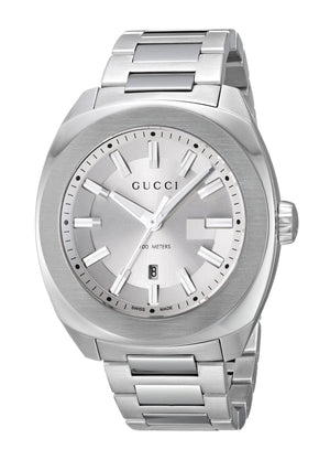 Gucci G Timeless GG2570 Silver Dial Silver Steel Strap Watch For Men - YA142402 Authentic Buy Shop Now