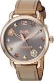 Coach Delancey Grey Dial Grey Leather Strap Watch For Women - 14502797 Authentic Buy Shop Now