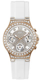 Guess Moonlight Diamonds White Dial White Rubber Strap Watch for Women - GW0257L2 Authentic Buy Shop Now